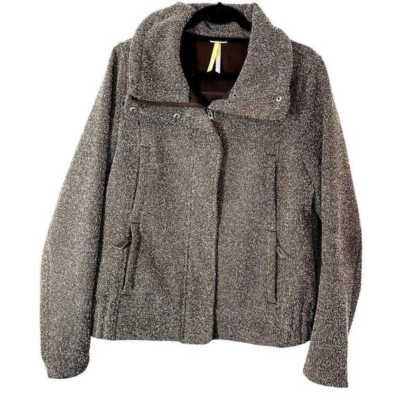 LOLE Brown Textured Durable Water Repellant Bomber Jacket Sz 10/12 - Picture 1 of 12